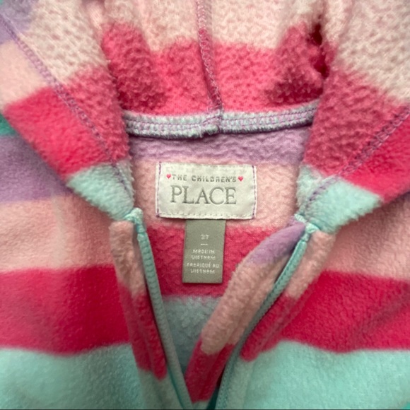 Childrens Place Girls Fleece Multi-Stripe Full Front Zip-up Hoodie - Picture 3 of 16